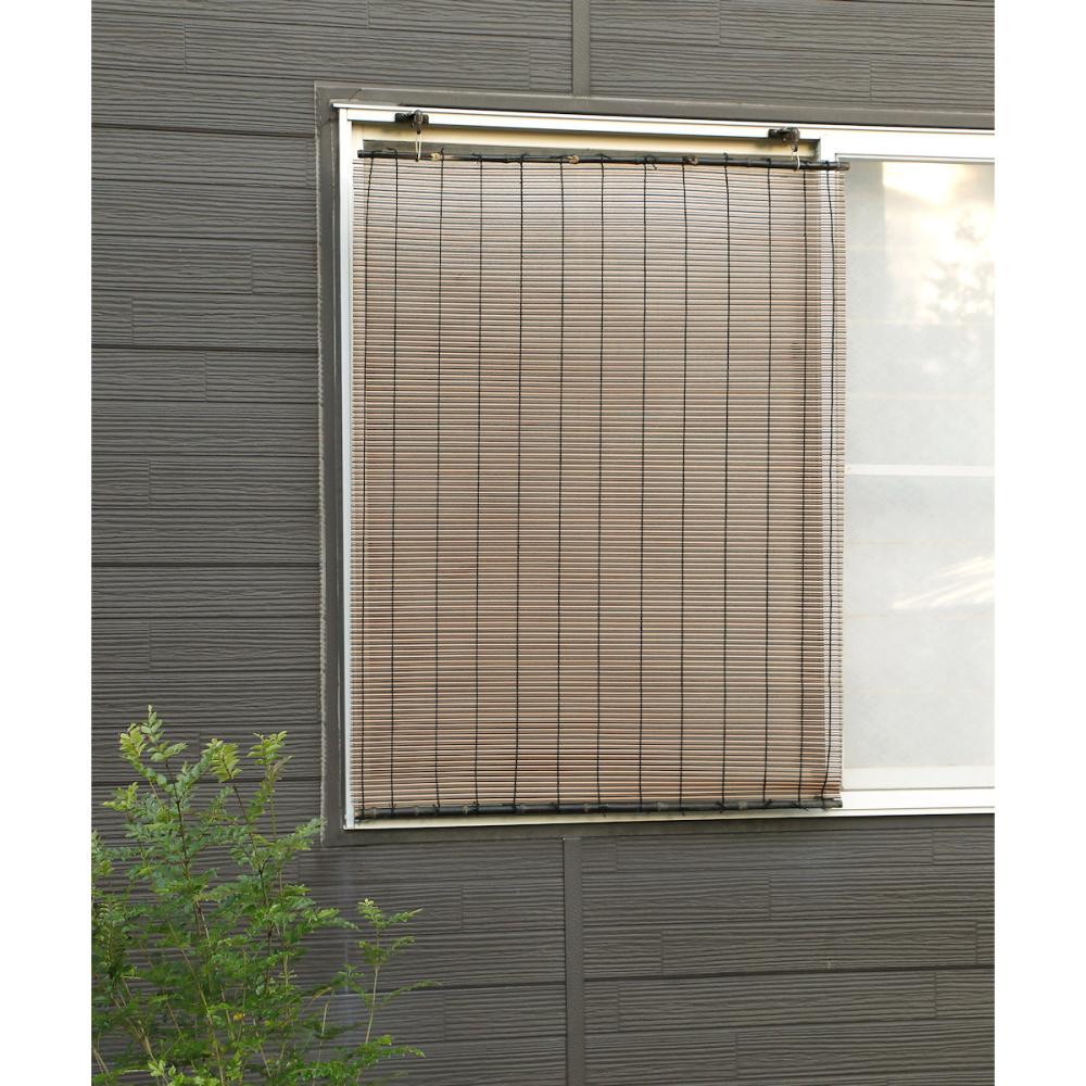 アテーナライフ　デザイン木目調すだれ　半間用　８８×１１２ｃｍ