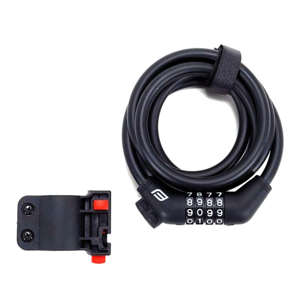 ＦＯＲＣＥ（フォース）　４桁ダイヤルロック　ブラケット付き　１８０ｃｍ　コイル　ブラック　８００１８