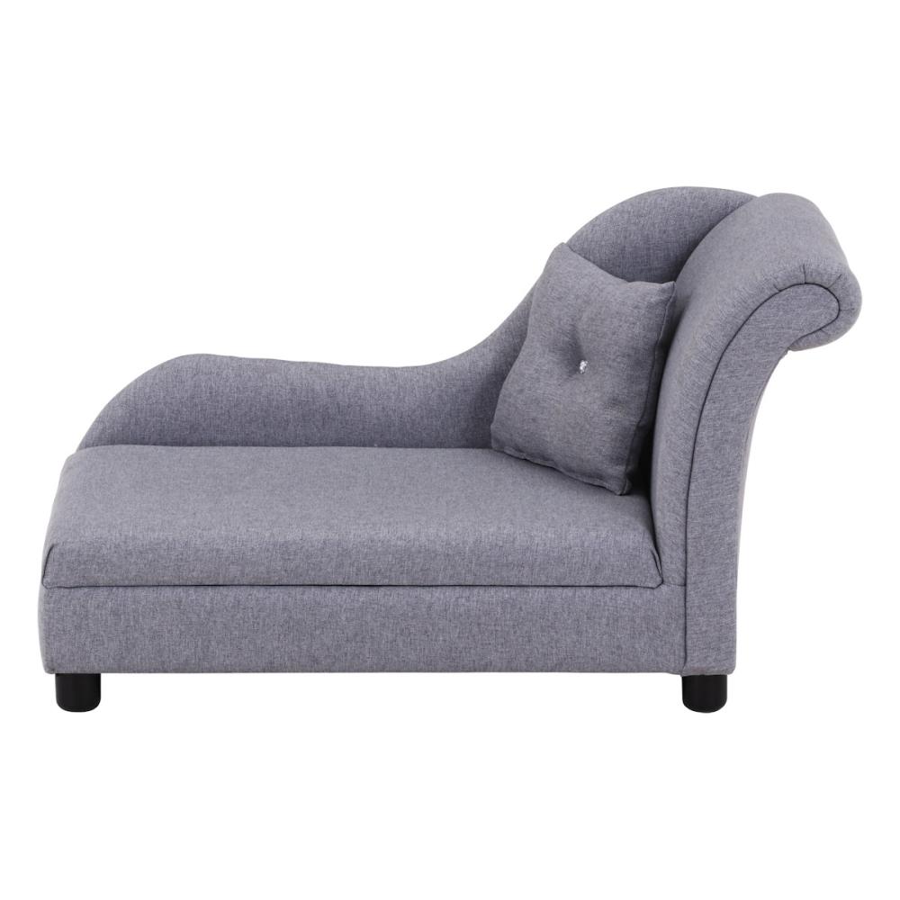 ペットカウチソファ（クッション付き）　グレー