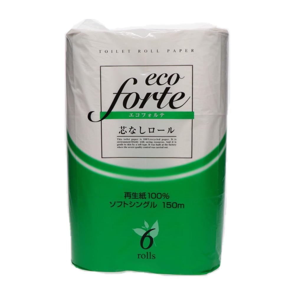 太洋紙業　業務用トイレットペーパー　芯なし１５０ｍ　６ロールパック　エコフォルテ