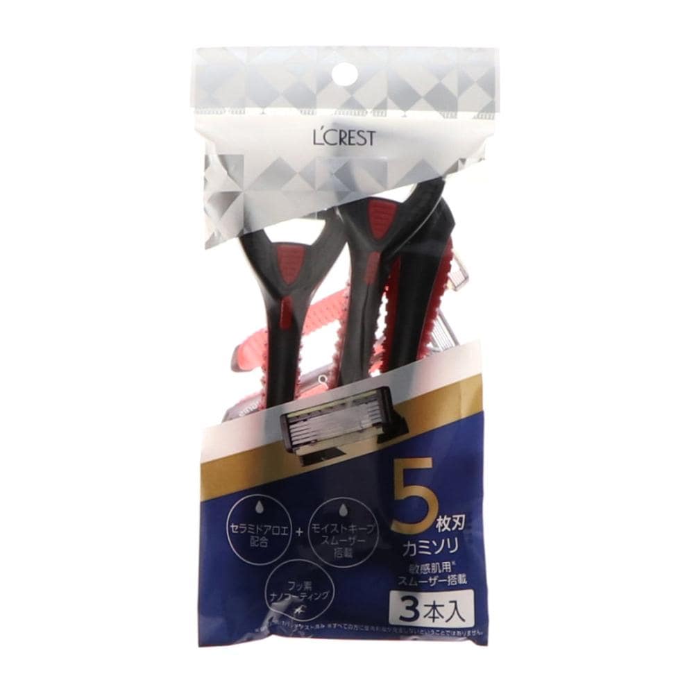 Ｌ’ＣＲＥＳＴ　カミソリ　５枚刃　３本入り