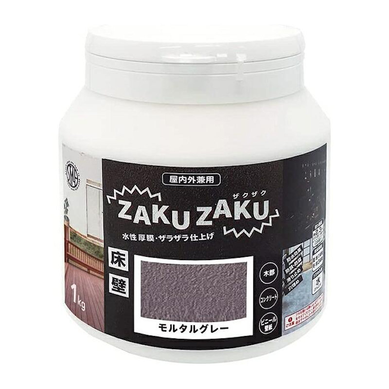 ニッペホームプロダクツ　水性塗料ＺＡＫＵＺＡＫＵ　１ｋｇ　モルタルグレー