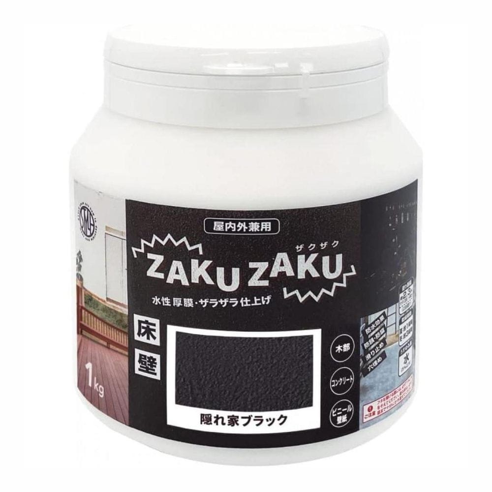 ニッペホームプロダクツ　水性塗料ＺＡＫＵＺＡＫＵ　１ｋｇ　隠れ家ブラック
