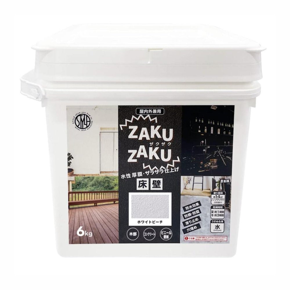 ニッペホームプロダクツ　水性塗料ＺＡＫＵＺＡＫＵ　６ｋｇ　ホワイトビーチ