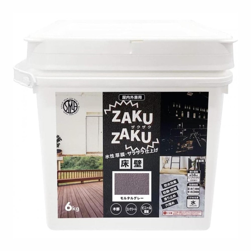 ニッペホームプロダクツ　水性塗料ＺＡＫＵＺＡＫＵ　６ｋｇ　モルタルグレー