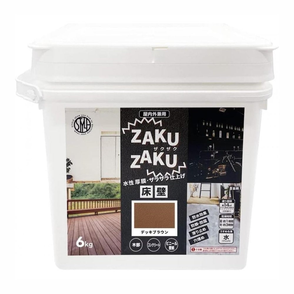 ニッペホームプロダクツ　水性塗料ＺＡＫＵＺＡＫＵ　６ｋｇ　デッキブラウン