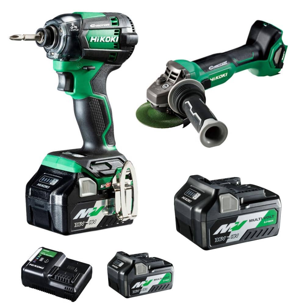 ＨｉＫＯＫＩ（ハイコーキ）　３６Ｖ／１８Ｖ板金セット（インパクトセット＋グラインダ本体＋電池）