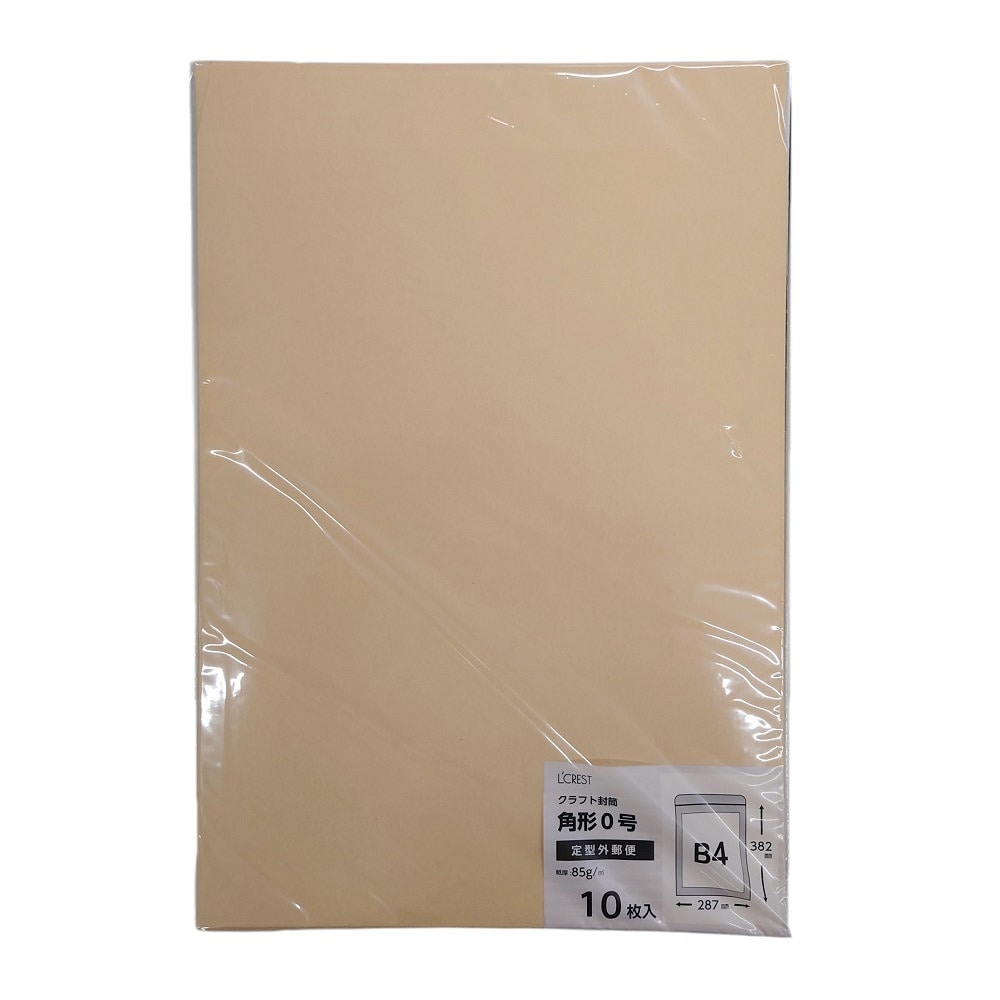 Ｌ’ＣＲＥＳＴ（ルクレスト）　クラフト封筒　角０　１０枚入り
