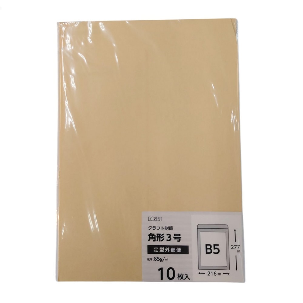 Ｌ’ＣＲＥＳＴ（ルクレスト）　クラフト封筒　角３　１０枚入り