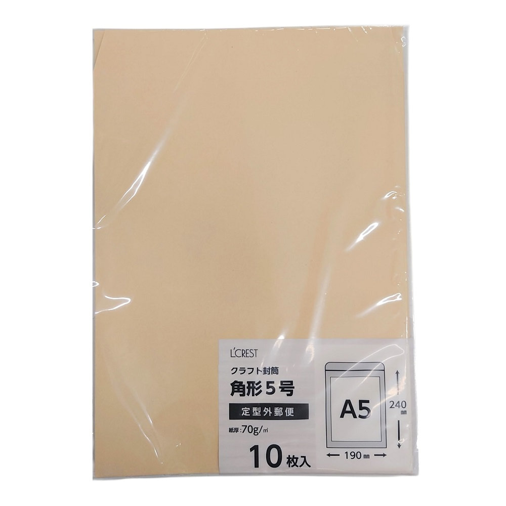 Ｌ’ＣＲＥＳＴ（ルクレスト）　クラフト封筒　角５　１０枚入り