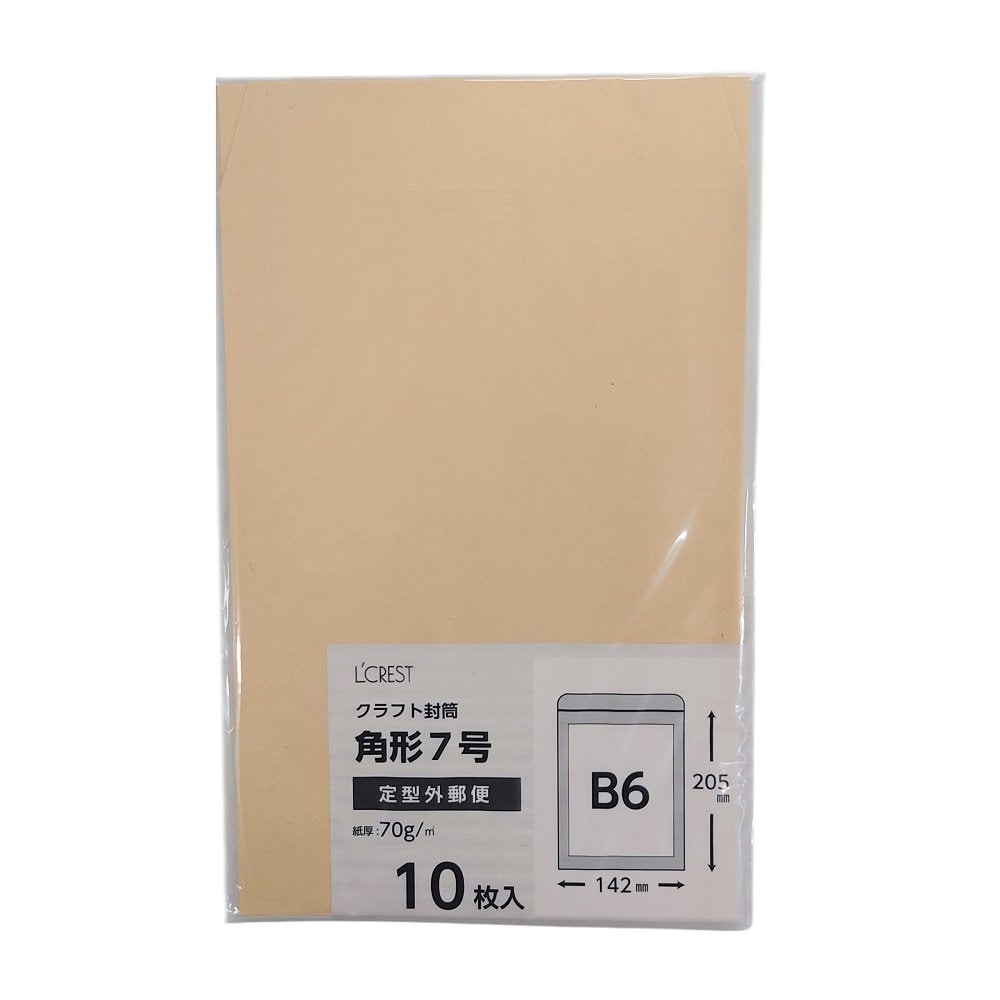 Ｌ’ＣＲＥＳＴ（ルクレスト）　クラフト封筒　角７　１０枚入り