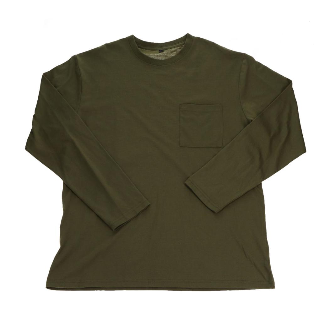 綿混Ｔシャツ　長袖　カーキ　３Ｌ　Ｋ２３