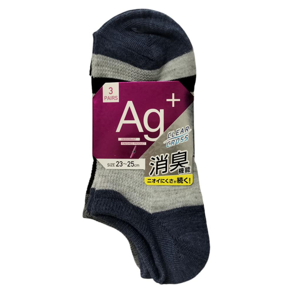 婦人　吸水速乾ドットスニーカーソックス　３足組