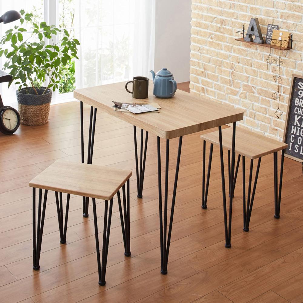 クロシオ　アートダイニング３点セット　モダンナチュラル　幅８０ｃｍ　６２２１５