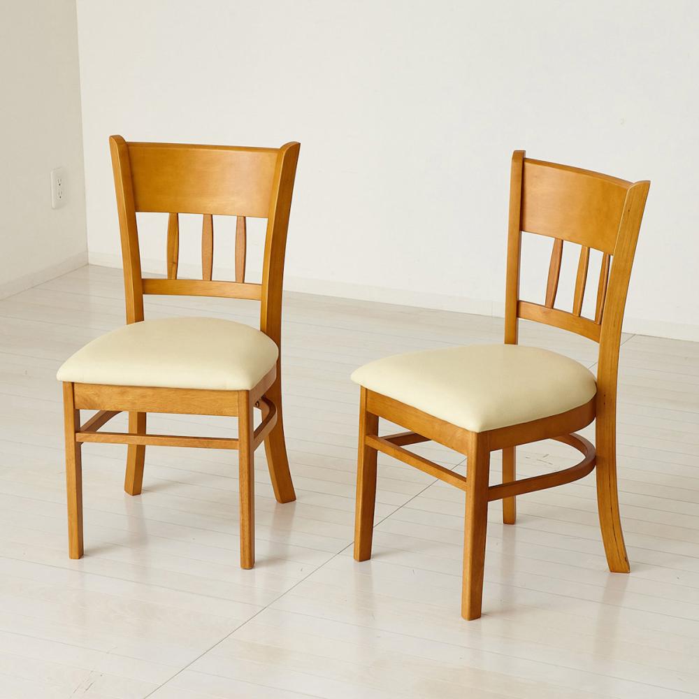 クロシオ　ダイニングチェア―　マーチ　ライトブラウン　２脚組