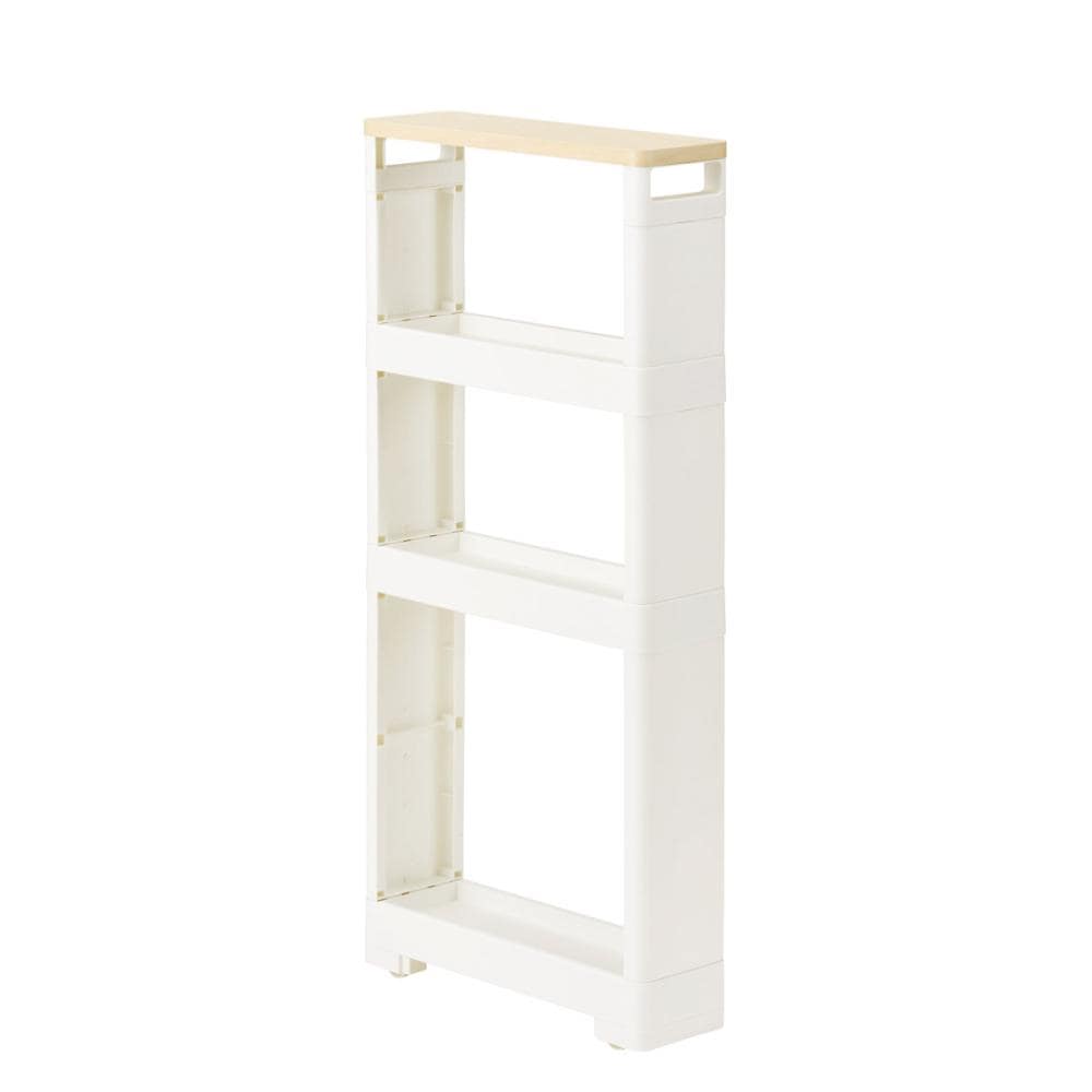 ジェイ・イー・ジェイ　リセスーパースリムラック　ウッド　マルチ４段　ホワイト