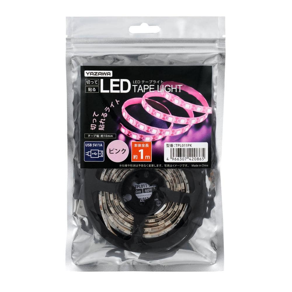 ヤザワ　ＬＥＤテープライト　ピンク　１ｍ　ＴＰＬ０１１ＰＫ