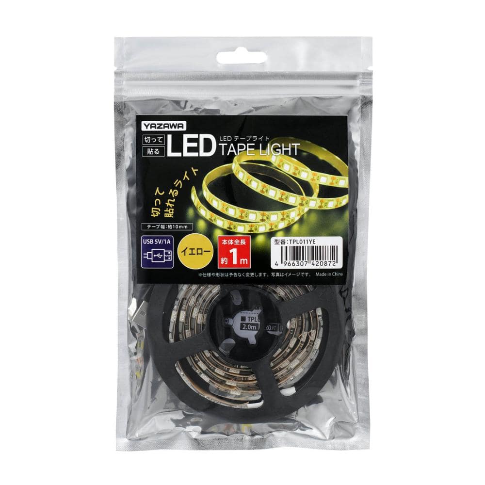ヤザワ　ＬＥＤテープライト　イエロー　１ｍ　ＴＰＬ０１１ＹＥ