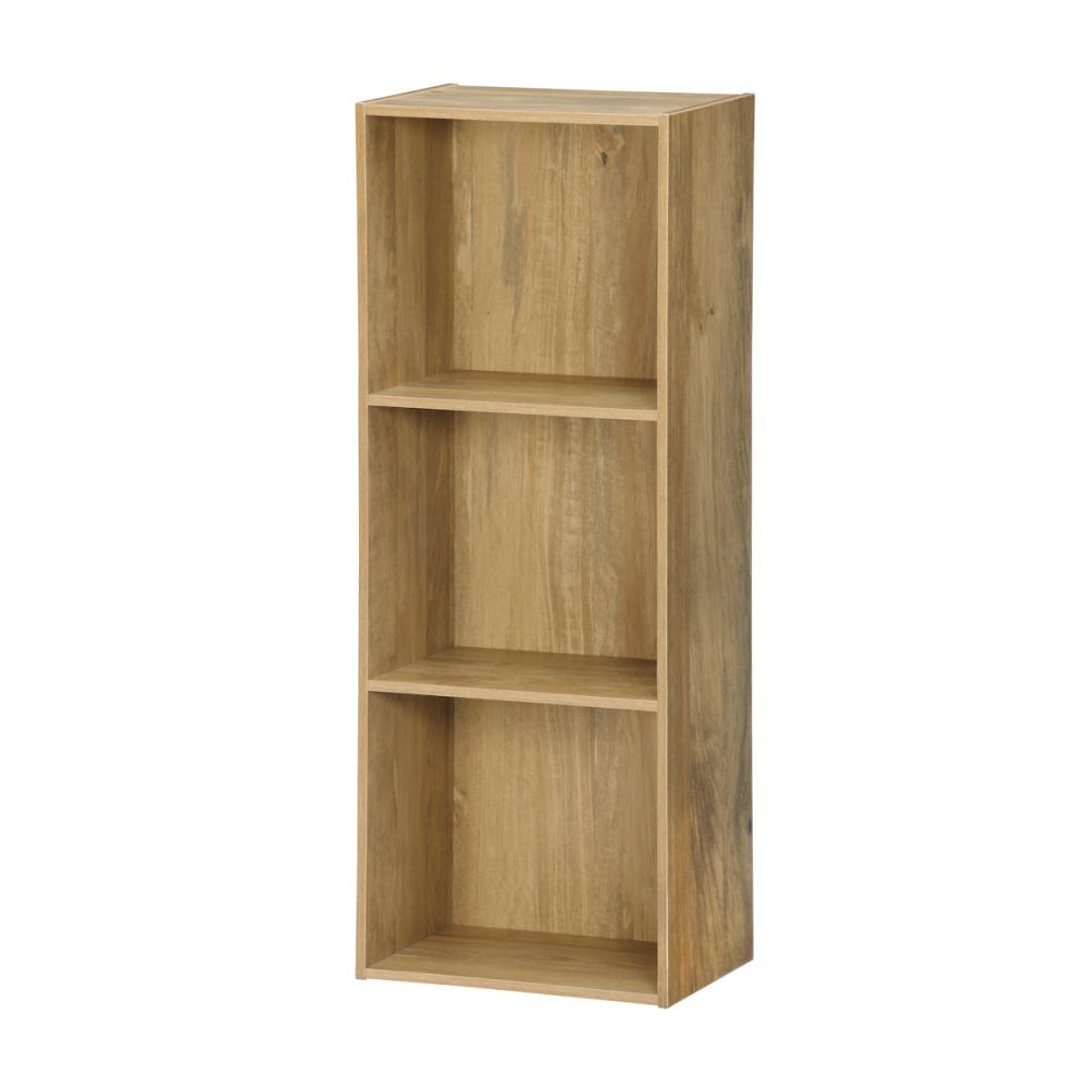 工具がいらない簡単組立　Ａ４カラーボックス　３段　ナチュラル