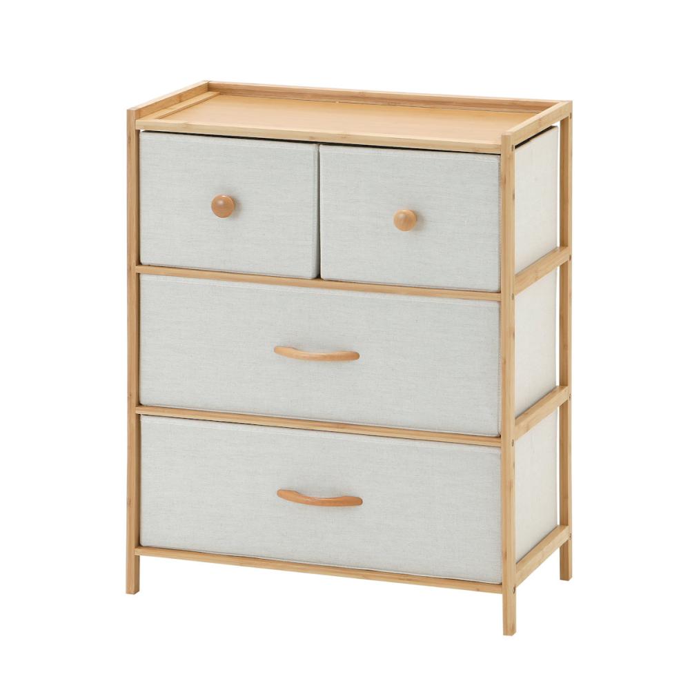 アテーナライフ　竹ファブリックチェスト　３段　６Ｆ－１０２ＮＡ