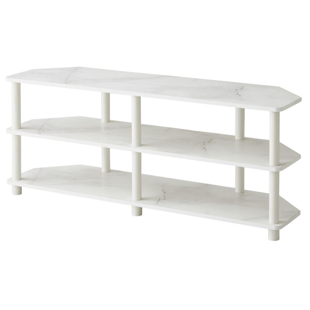 武田コーポレーション　コーナ－テレビ台大理石柄　ホワイト