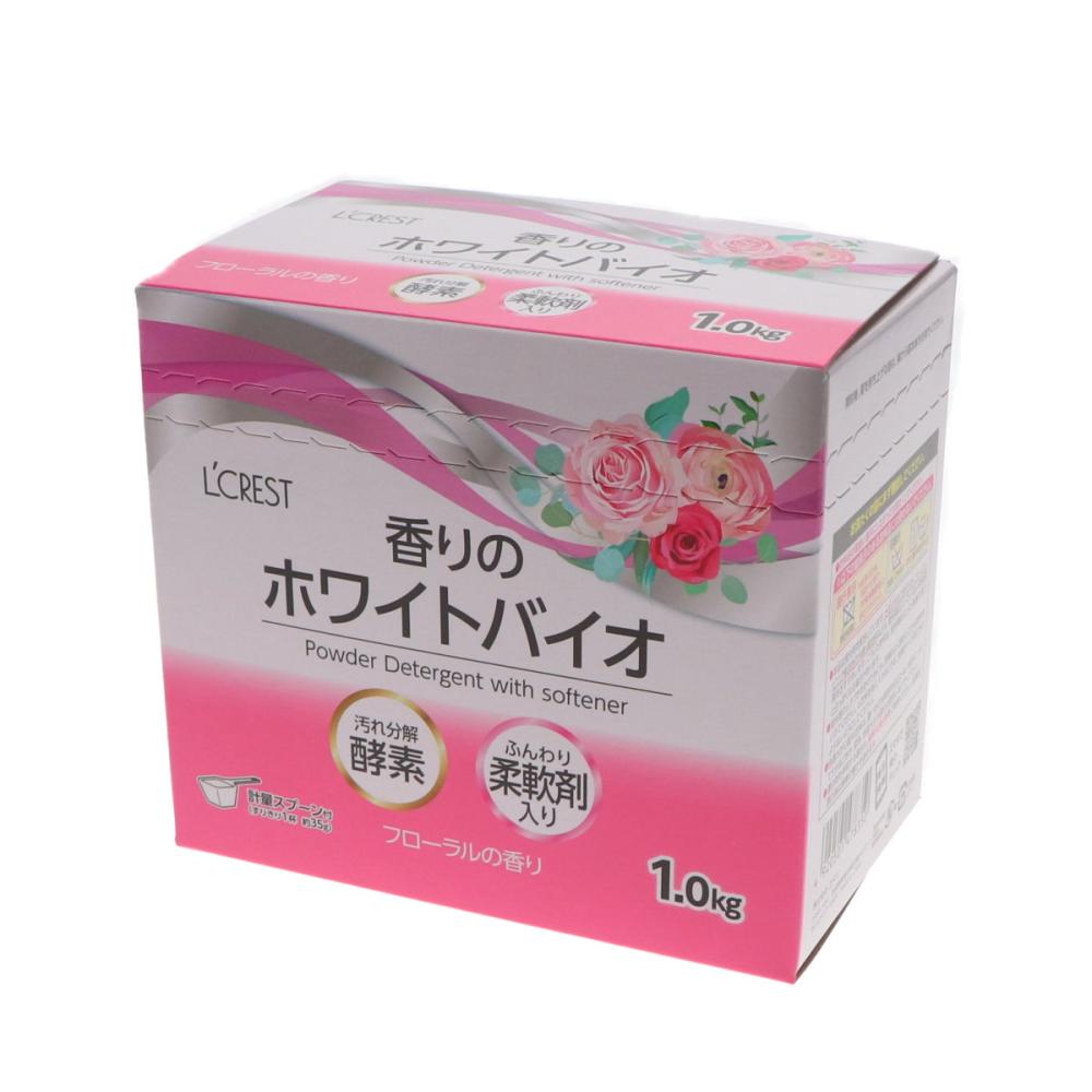 Ｌ’ＣＲＥＳＴ（ルクレスト）　香りのホワイトバイオ　洗濯用洗剤　柔軟剤入り　計量スプーン付　本体　１ｋｇ