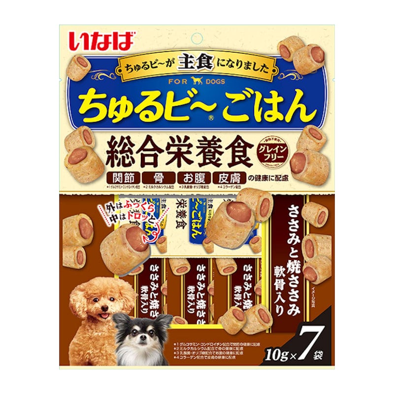 いなば　ちゅるビ～ごはん　ささみと焼ささみ　軟骨入り　１０ｇ×７袋入り