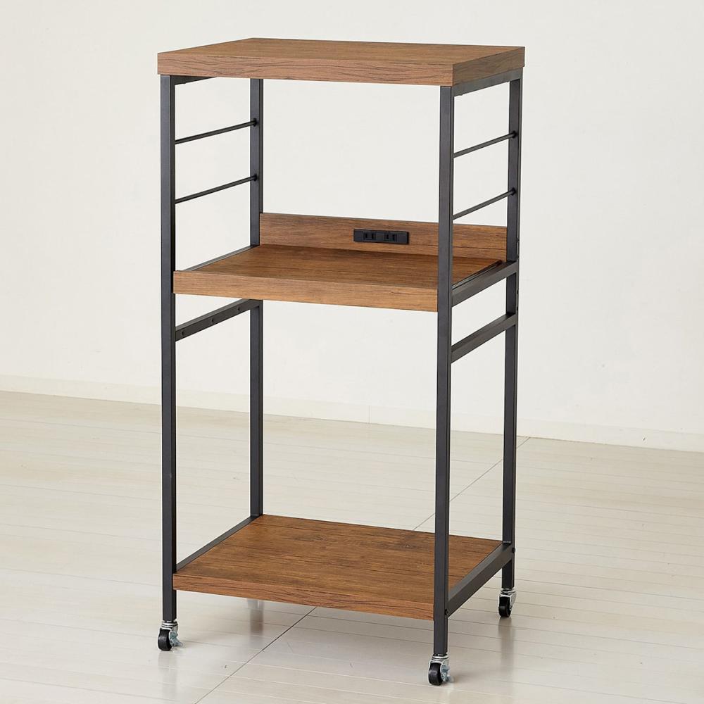 クロシオ　アートレンジワゴン　ヴィンテージブラウン　約幅５５×高さ１１０×奥行４５ｃｍ　６２２２１