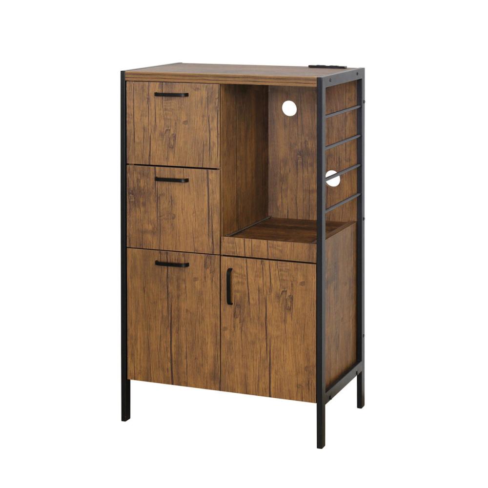 クロシオ　アート食器棚　ヴィンテージブラウン　幅６０×奥行４０×高さ１００ｃｍ　２３３７６