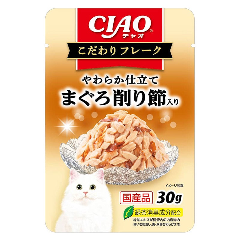 いなば　ＣＩＡＯ（チャオ）　こだわりフレーク　やわらか仕立て　まぐろ　削り節　３０ｇ