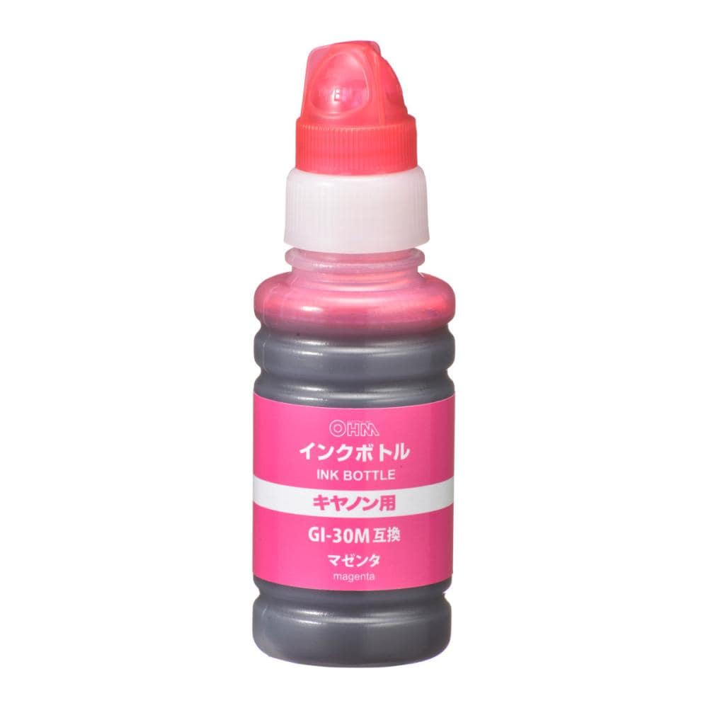 オーム電機　キヤノン互換インクボトル　染料マゼンタ