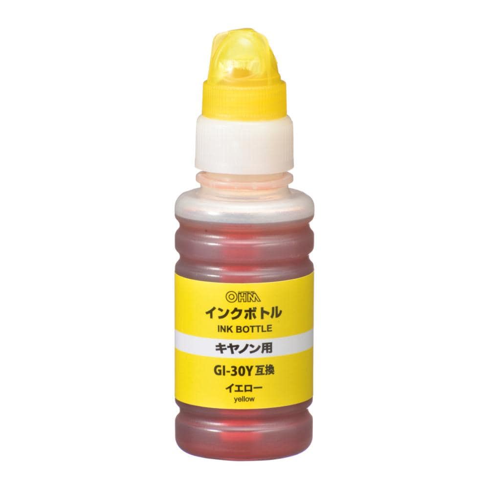 オーム電機　キヤノン互換インクボトル　染料イエロー