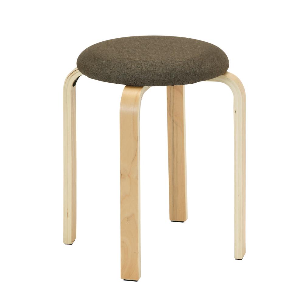 アテーナライフ　木脚ファブリックスツール　ブラウン