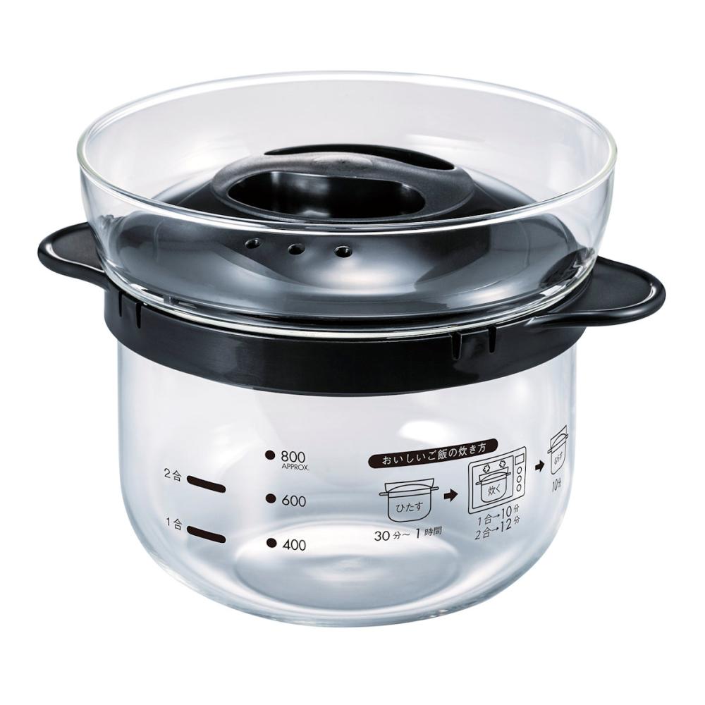 ハリオ　ガラスのレンジご飯釜　１～２合