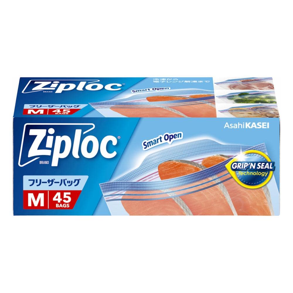 旭化成　ジップロック　フリーザーバッグ　Ｍ　４５枚