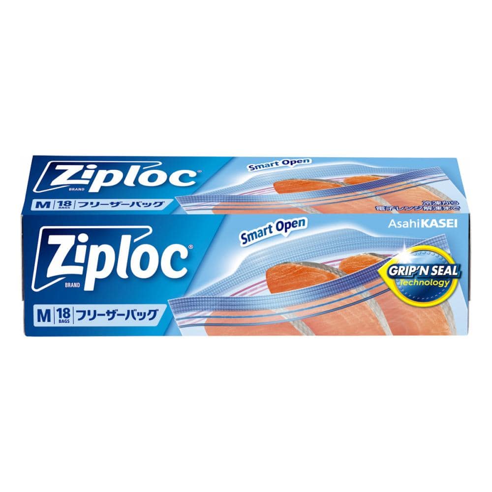 旭化成　ジップロック　フリーザーバッグ　Ｍ　１８枚