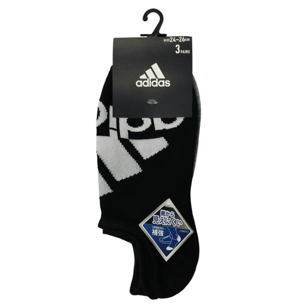 ａｄｉｄａｓ　スニーカー丈ソックス　３足組　２４～２６ｃｍ