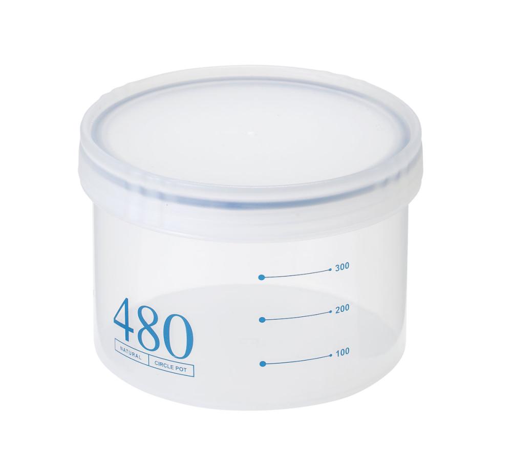 アテーナライフ　サークルポット保存容器　浅型　予備パッキン付き　４８０ｍＬ