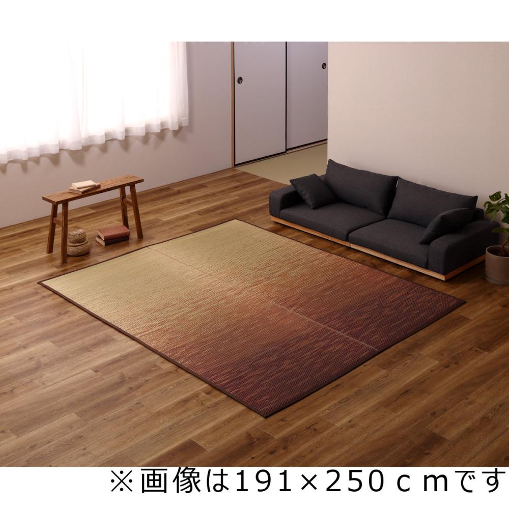 萩原　国産い草ラグ　凪　ブラウン　裏貼り　８０×１６０ｃｍ