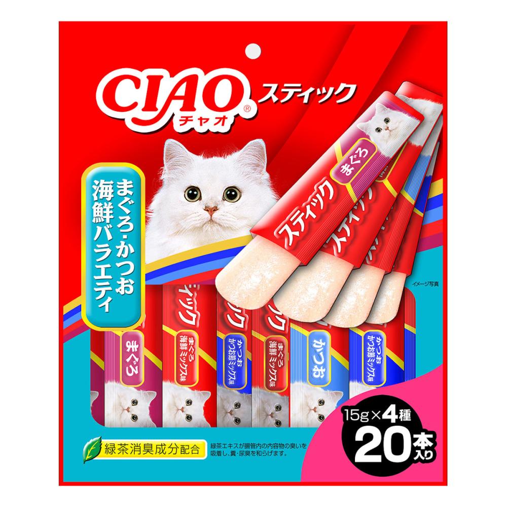いなば　ＣＩＡＯ（チャオ）　スティック　まぐろ・かつお海鮮バラエティ　１５ｇ×２０本入り