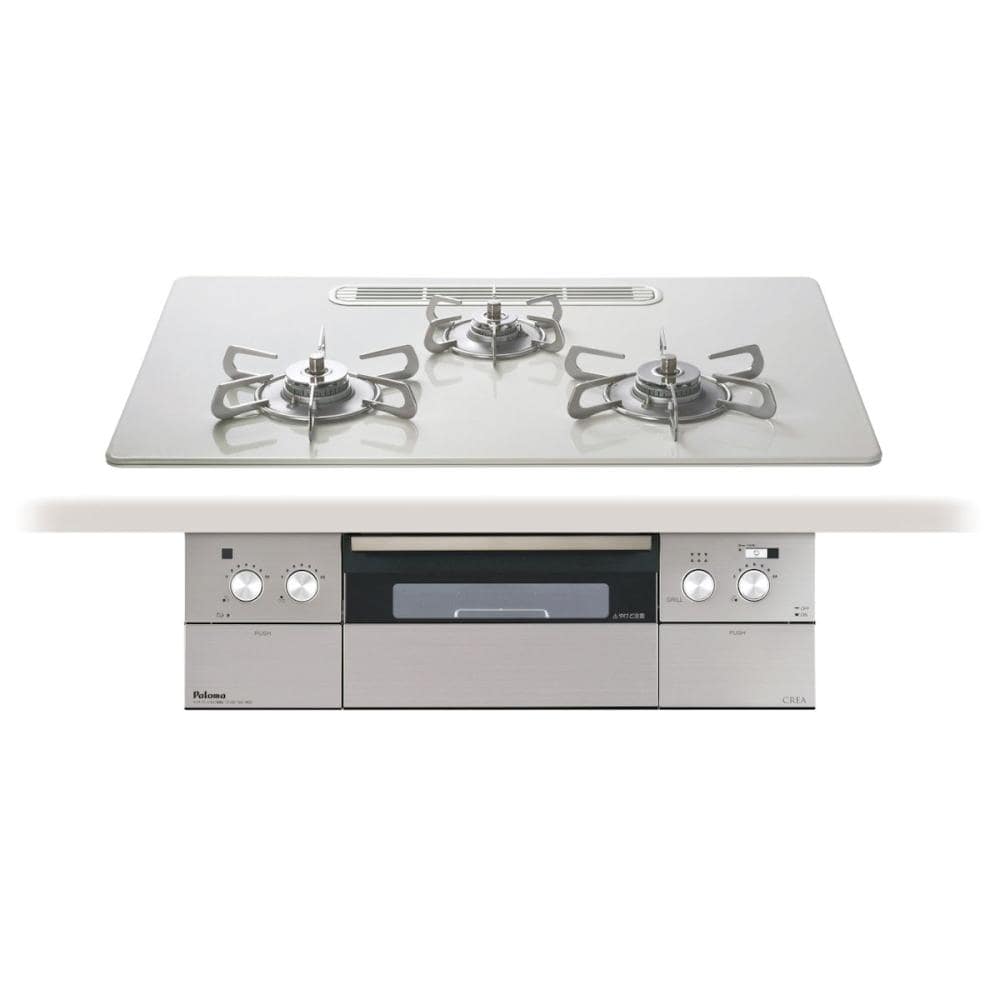 パロマ　ビルトインコンロ　クレア　ハイパーガラスコートトップ　ＬＰガス用　ＰＤ９６３ＷＴＵ７５ＣＶ
