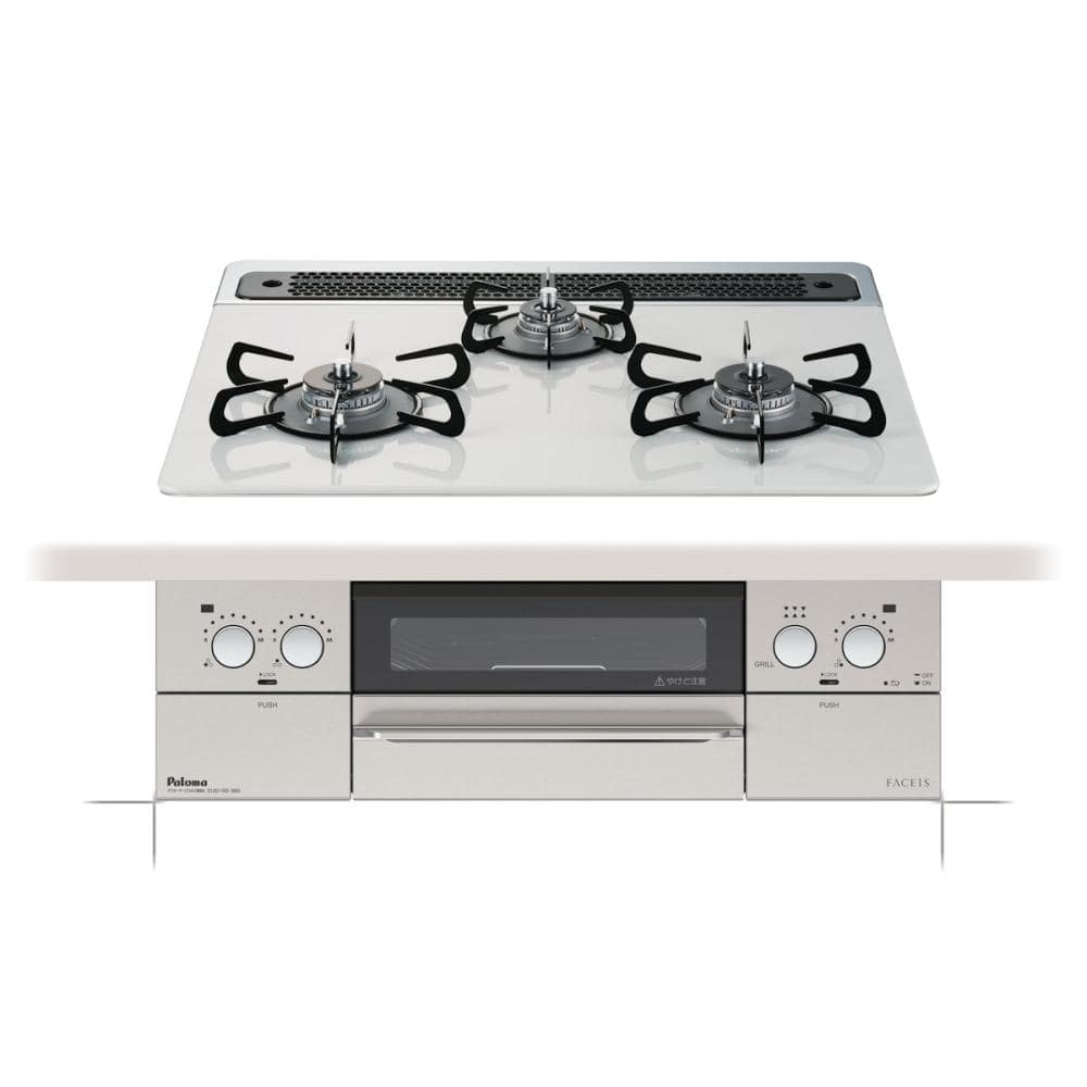 パロマ　ビルトインコンロ　フェイシス　フレームレスガラストップ　ＬＰガス用　ＰＤ８６３ＷＳ６０ＣＶ