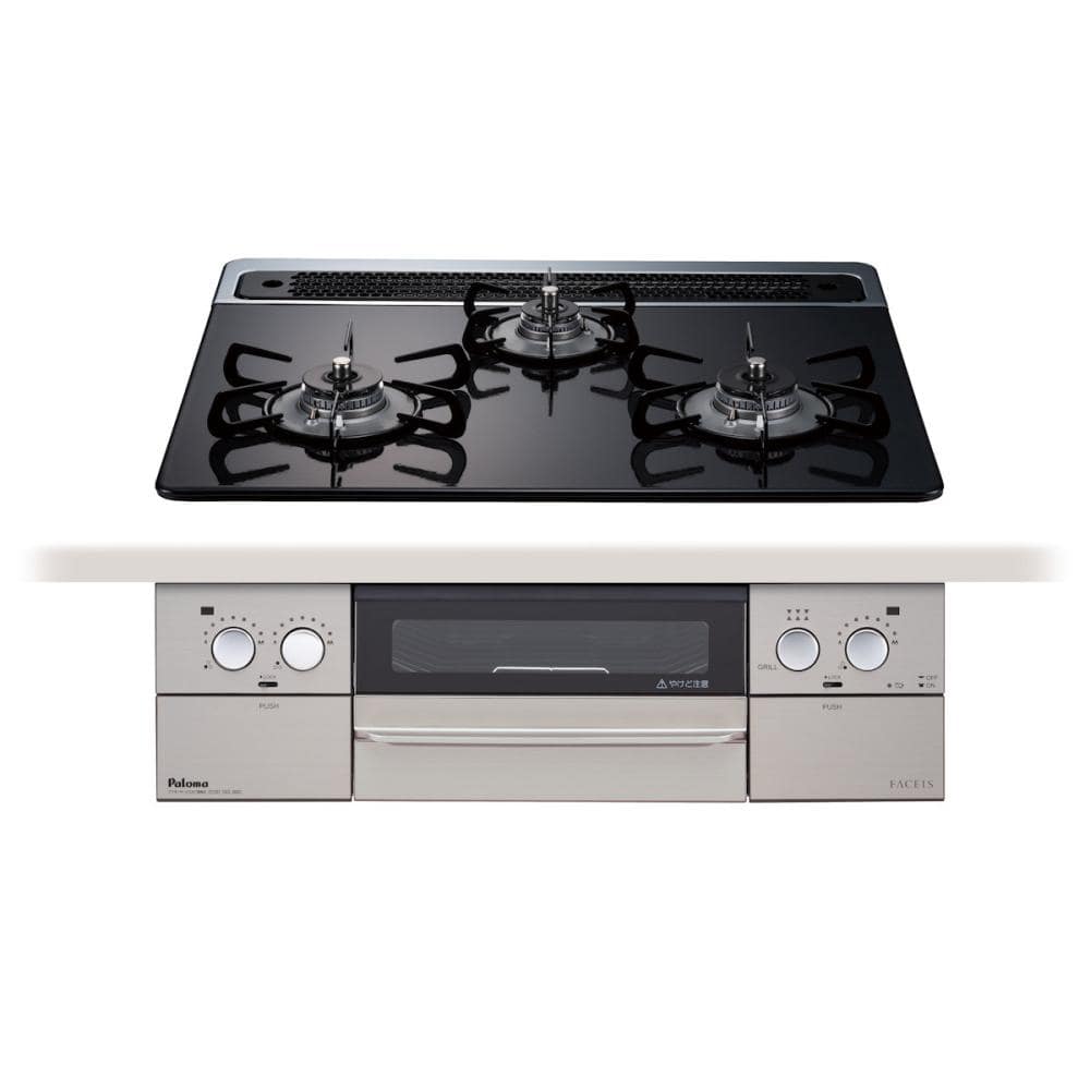 パロマ　ビルトインコンロ　フェイシス　フレームレスガラストップ　ＬＰガス用　ＰＤ８６３ＷＳ６０ＣＫ