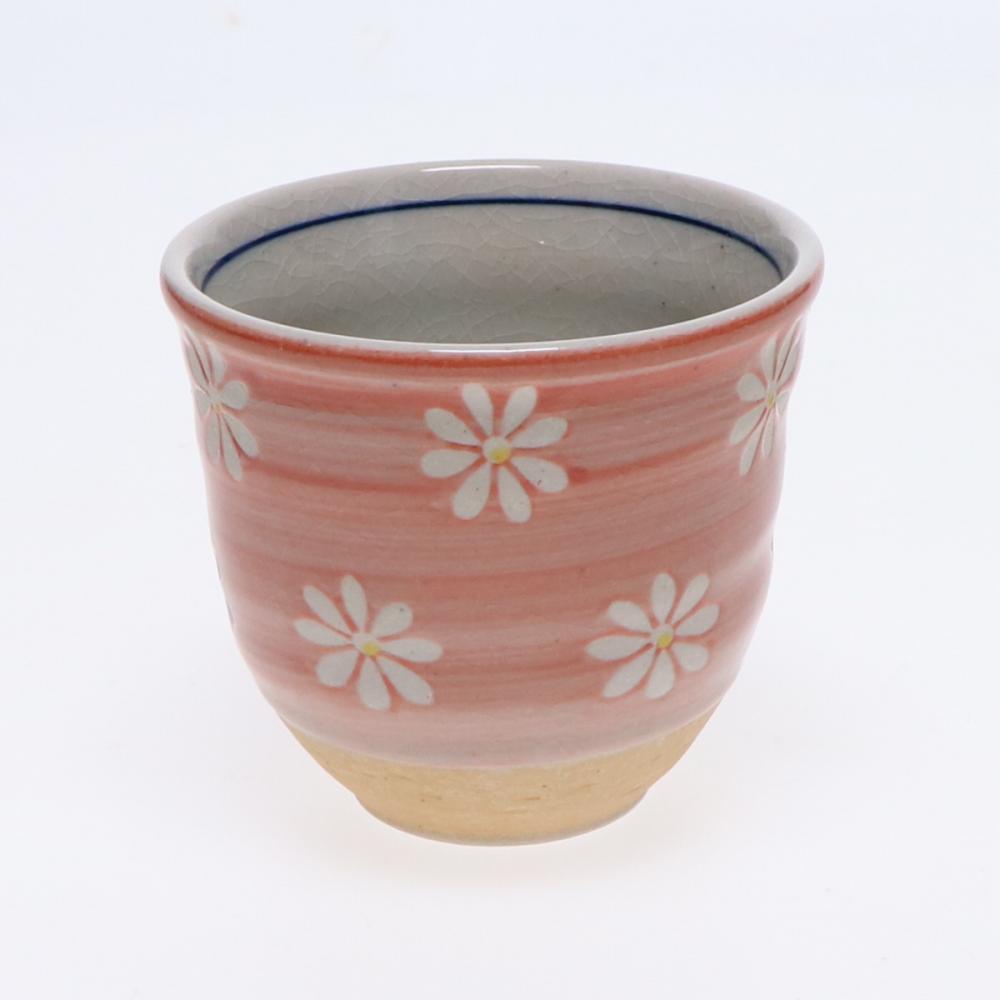 湯呑　ぼかし小菊　赤