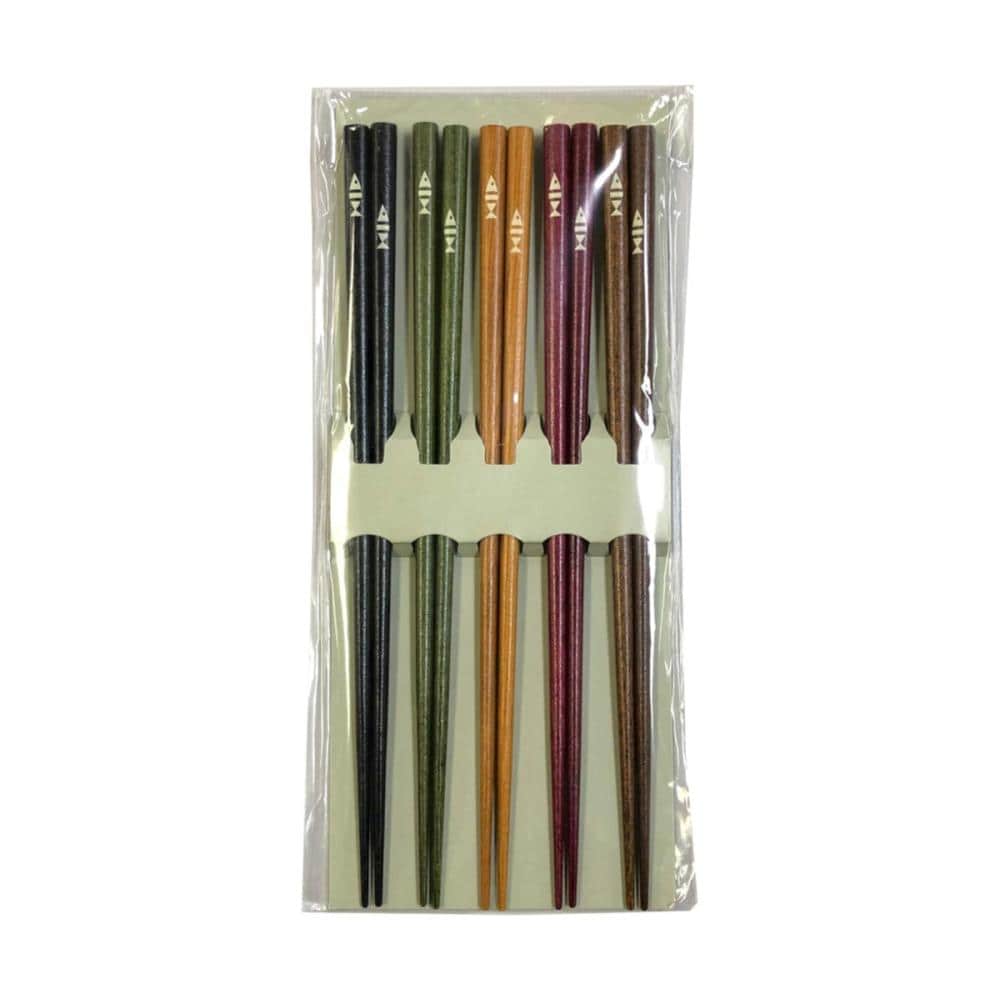 イシダ　客用箸　５膳セット　ボーダーフィッシュ　６７３１２