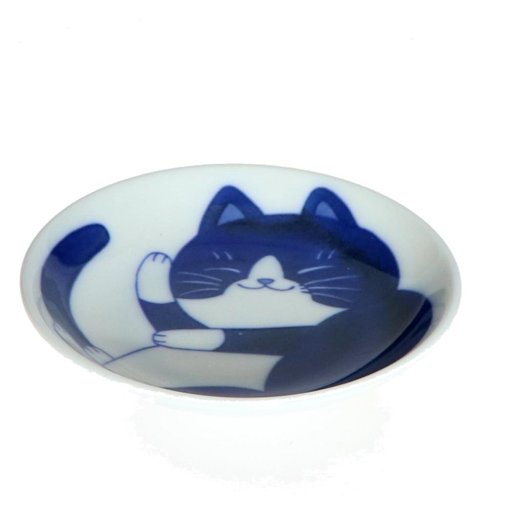 白羊苑　軽量食器　皿　１０ｃｍ　ねこちぐら　ハチワレ