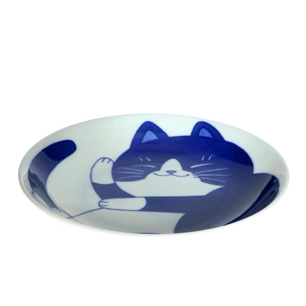 白羊苑　軽量食器　皿　１９．５ｃｍねこちぐら　ハチワレ