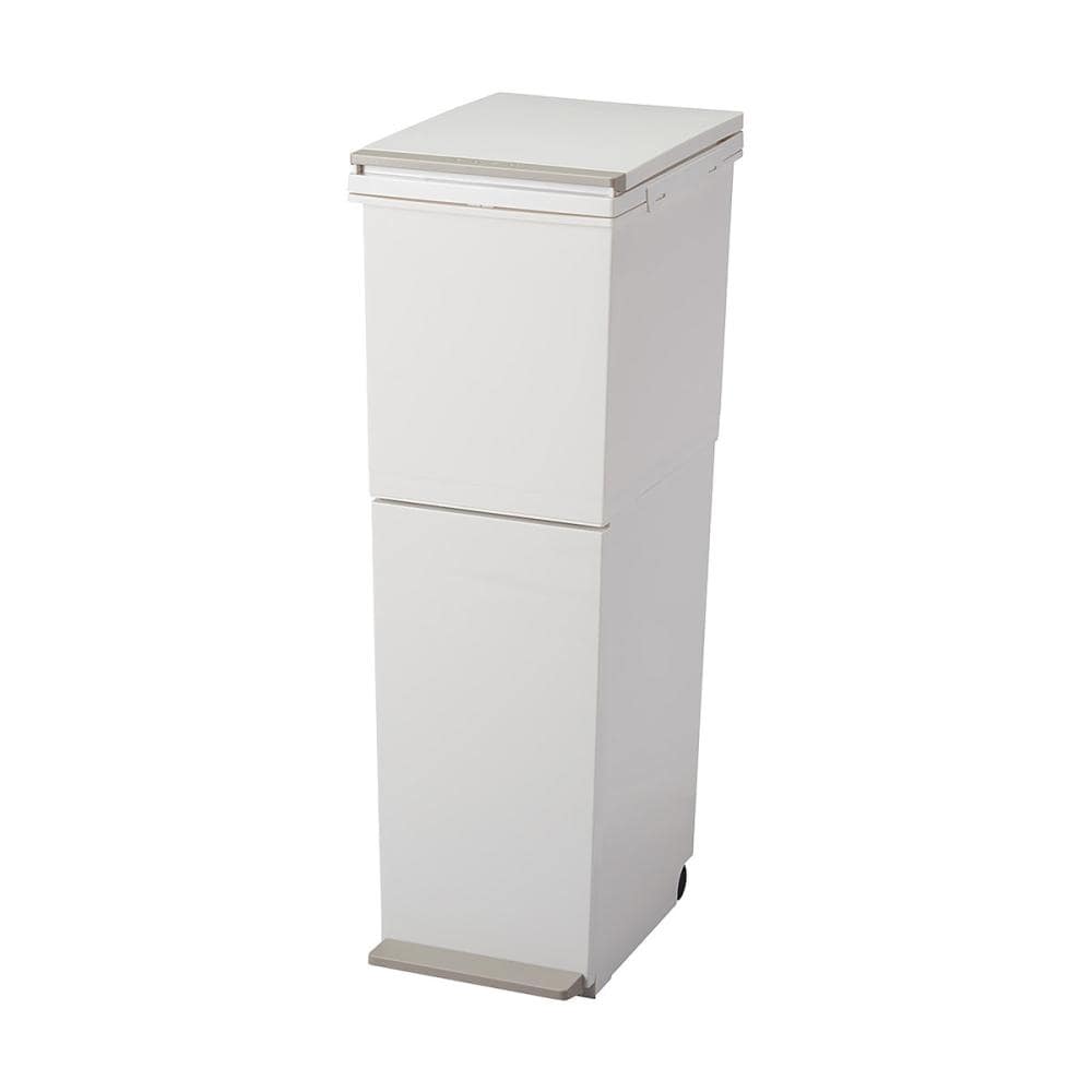 アスベル　多段　スリム２段ダストボックス　３８Ｌ　ホワイト