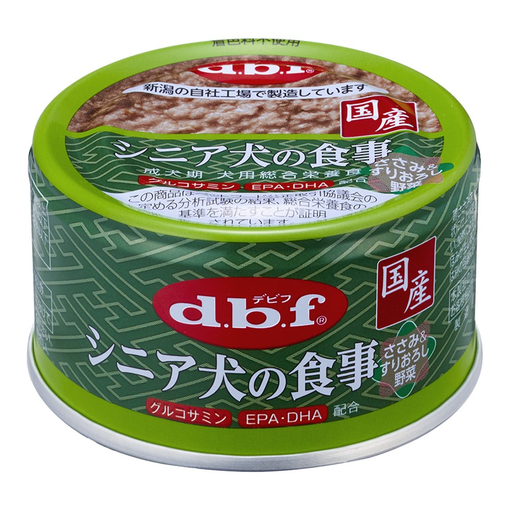 ｄｂｆ　デビフ缶　シニア犬の食事　ささみ＆すりおろし野菜　８５ｇ