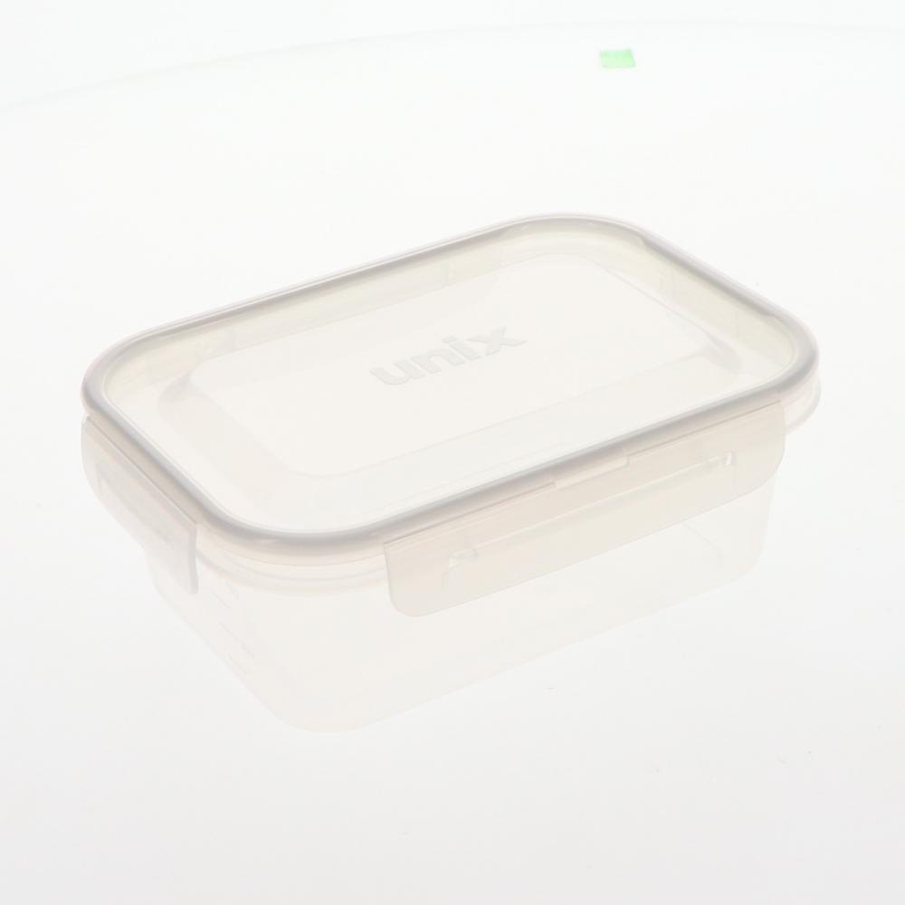 アテーナライフ　汚れが落ちやすい４点ロック保存容器Ｍ　５４０ｍｌ　３個入り